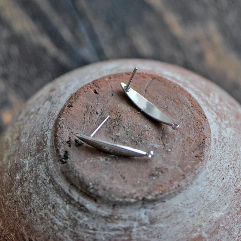 пуссеты "айлин", покрытие платиной, 24x4x1 мм