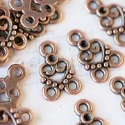 Коннектор "Сердечко", цвет красная медь, 15х11х2 мм