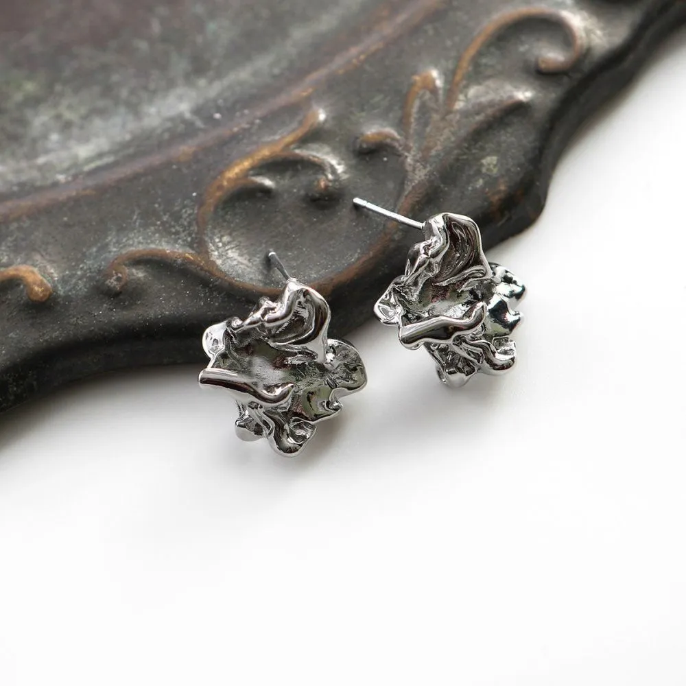 пуссеты "краш", цвет платина, 18x18 мм