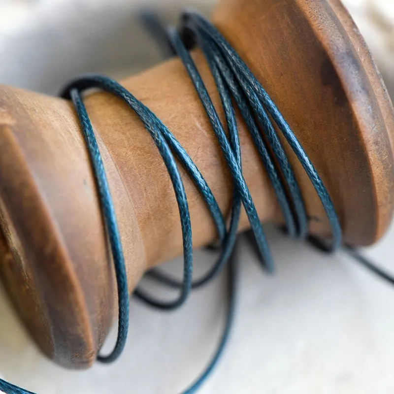 шнур вощеный, цвет сине-зеленый, 1 мм