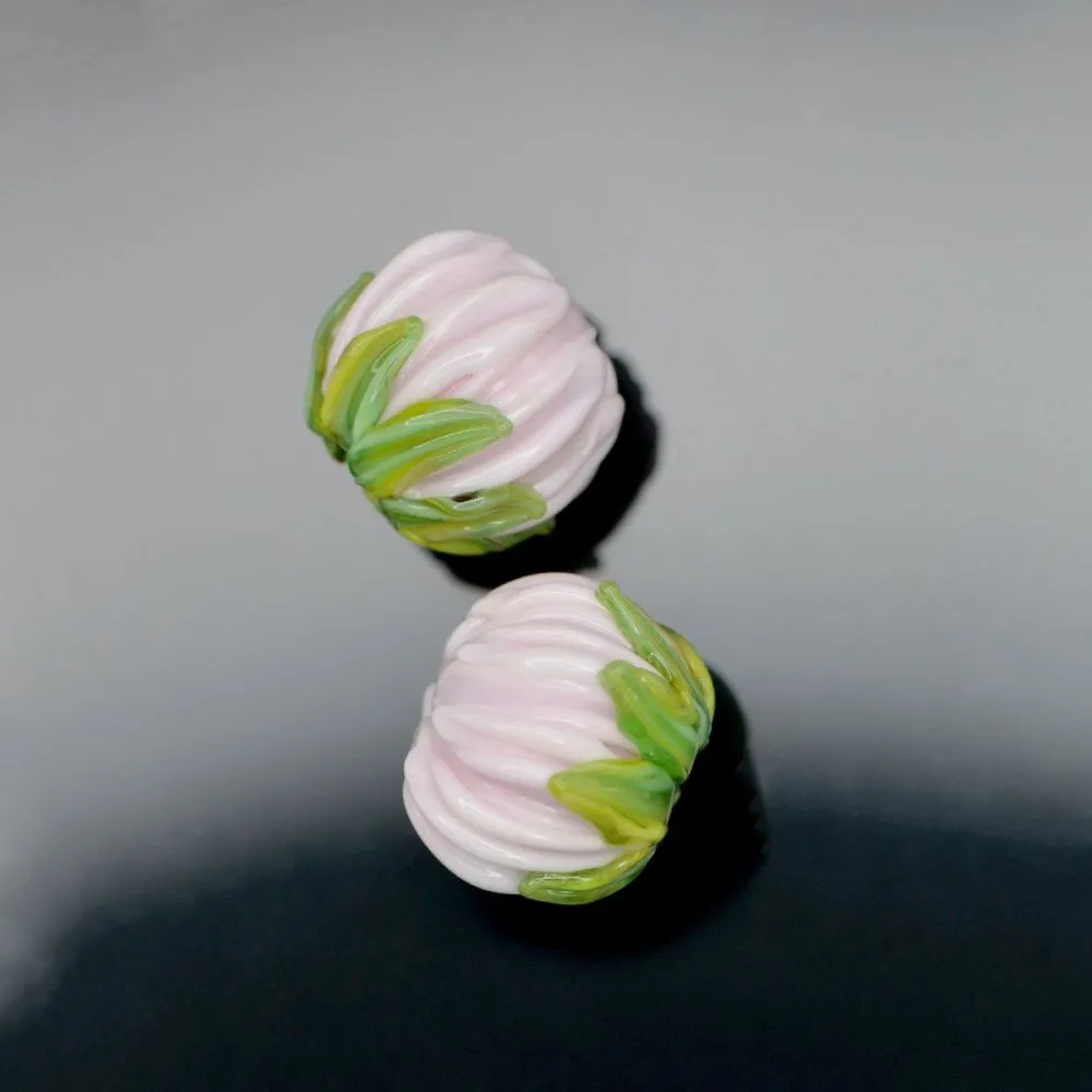 бусина, мурано "клевер", розовый, 22х15 мм