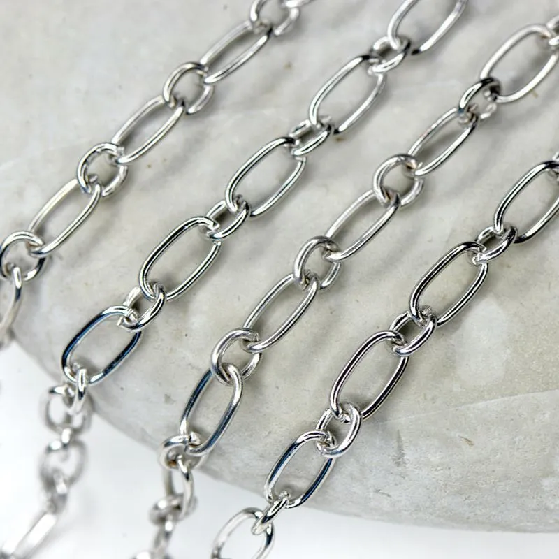 цепочка "венто", цвет платина, 9х5х1 мм