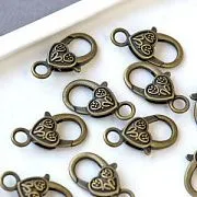 Замочек-лобстер "Тибет", цвет античная бронза, 26х25х13 мм