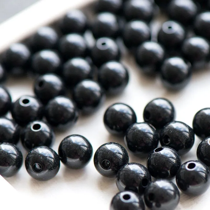 бусина, акрил 8, цвет черный, 8 мм