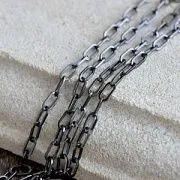 Цепочка "Скрепка", цвет черный, звено 9.5x4.5x1 мм
