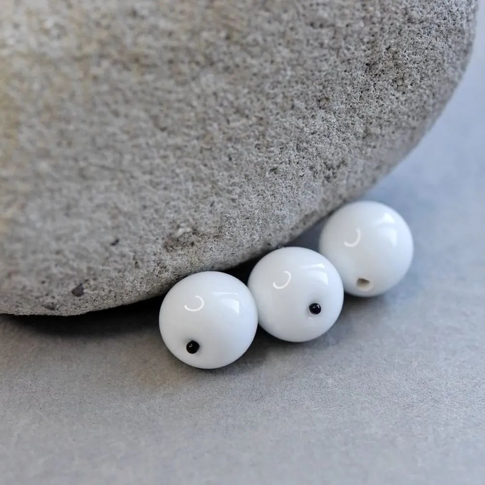 бусина, мурано "ягоды омелы", белый, 9х13 мм