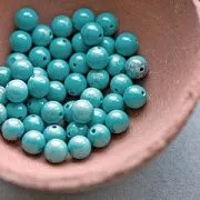 Бусина говлит натуральный, цвет голубой, колориров., 8 мм (стренд 12 шт.)