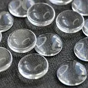 Кабошон стеклянный, круглый, прозрачный, 25х6 мм