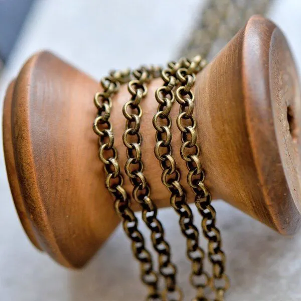 цепочка "раунд", цвет античная бронза, звено 4х1 мм