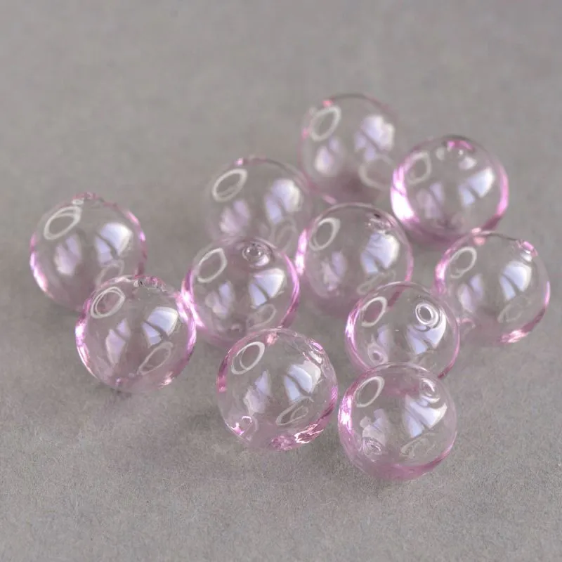 бусина, лэмпворк "шар", розовый, 16 мм