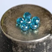 Бусина, стекло абакус 3,5, граненая, цвет бирюзовый радужный, 3.5х2.5 мм (уп 50+/-10 шт)