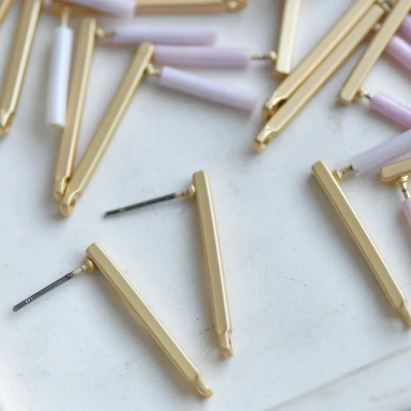 пуссеты "стик", цвет матовое золото, 25x3 мм