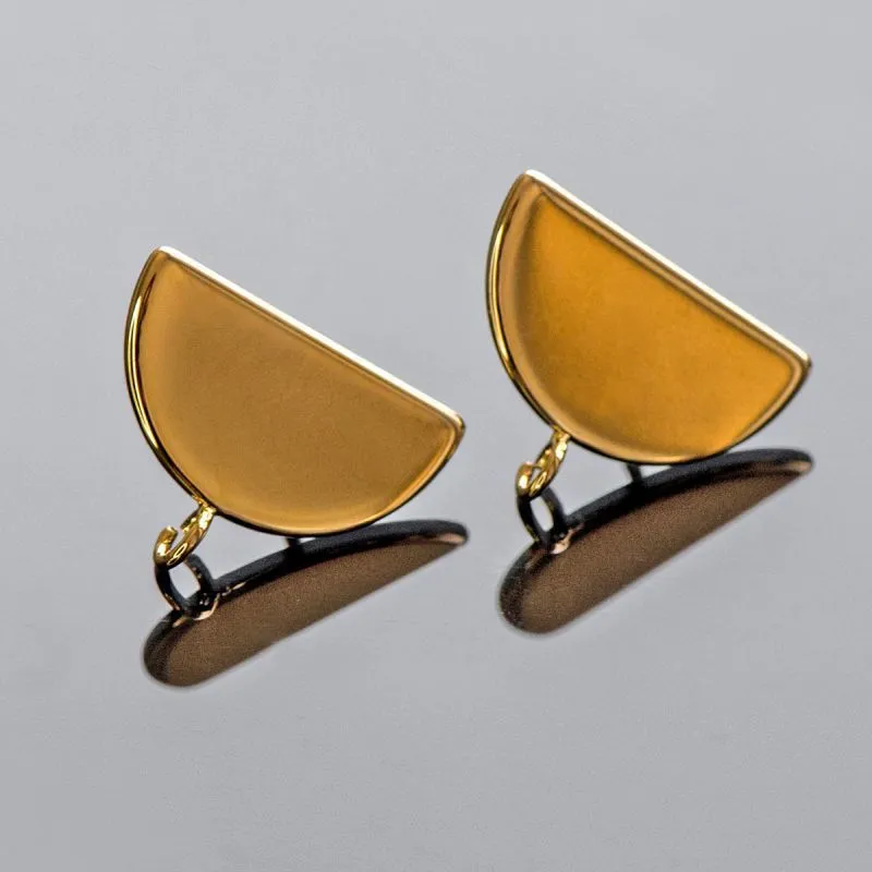 пуссеты "сегмент", позолоченные, 16x13 мм