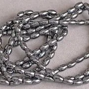 Бусина гематит немагнитный, рис, цвет черный, 5х8 мм (стренд 20 шт.)