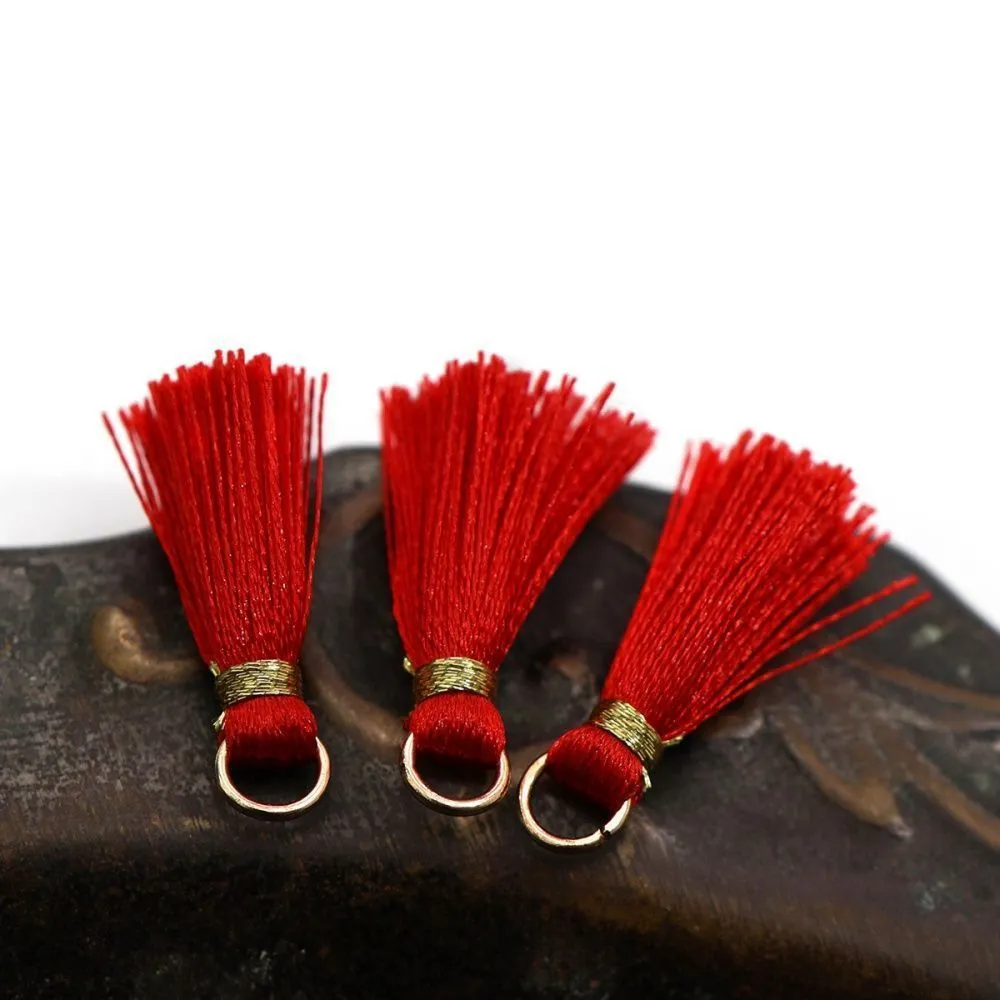 кисточка, нейлон/латунь, цвет красный, 23-27x5 мм