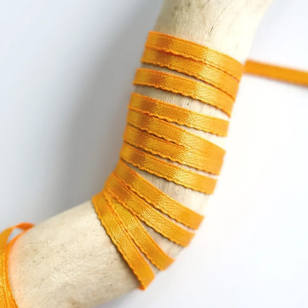 лента, атлас, цвет желтый кукурузный, ширина 3 мм ленты