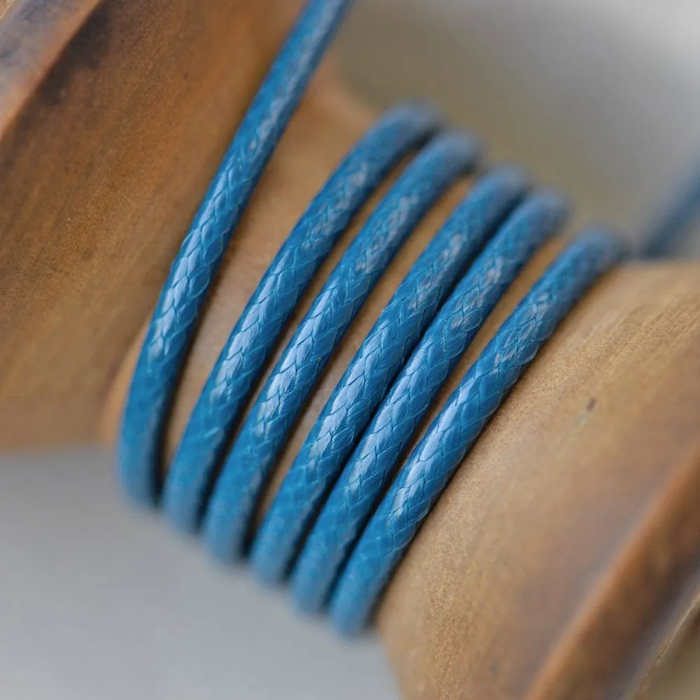 шнур вощеный, цвет грязно-голубой, 2 мм