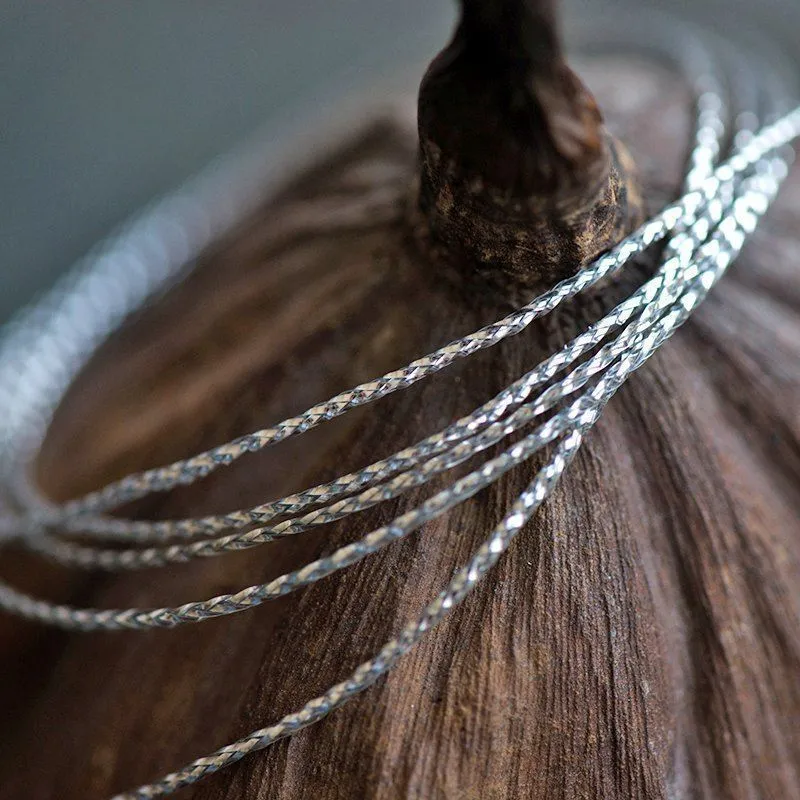 шнур металлик, цвет серебро, 0.6 мм, 8 м