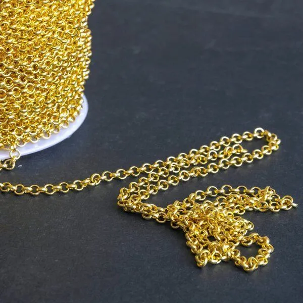 цепочка "раунд", цвет золото, звено 4х1 мм