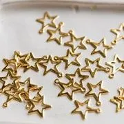 Подвеска стальная, звездочка, цвет золото, 14.5x12.5x0.6 мм