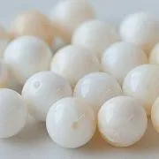 Бусина из ракушки, "Сишелл", цвет сливочный, 10.5-11 мм