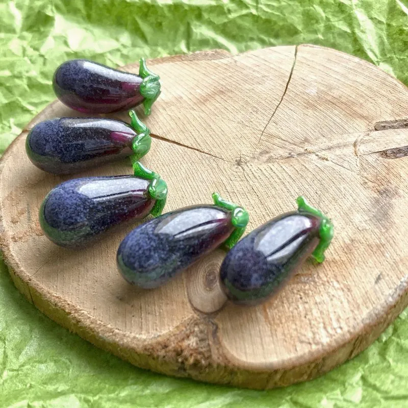 бусина, мурано "баклажан", фиолетовый, 22х9 мм