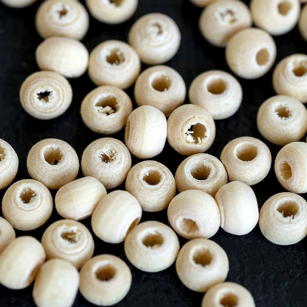 бусина дерево 4, цвет натуральный, 4 мм, (уп 3 г)