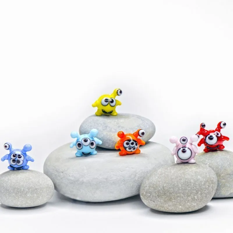 бусина, мурано "лупоглазик", оранжевый, 20х25 мм