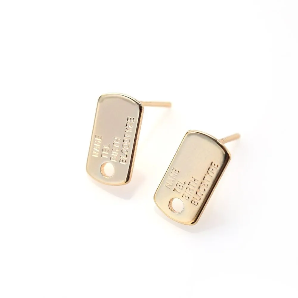 пуссеты "бланк", позолоченные, 12.5x7 мм