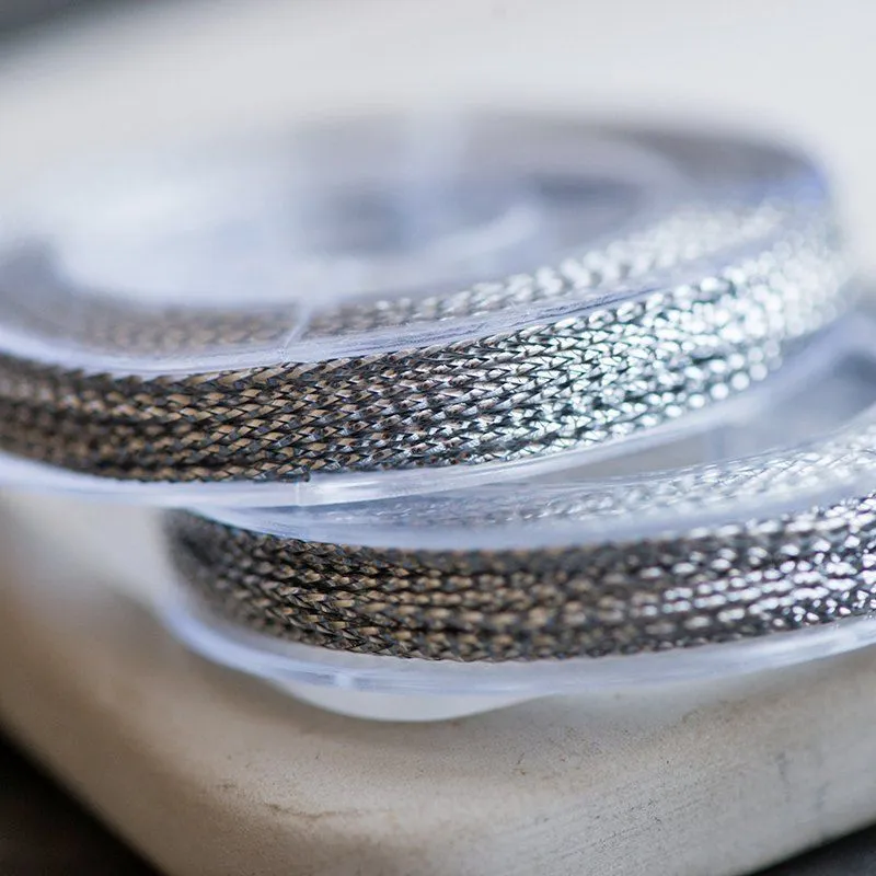 шнур металлик, цвет серебро, 0.6 мм, 8 м