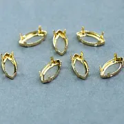 Цапы для стразов Navette, открытые, золото, 18х9 мм