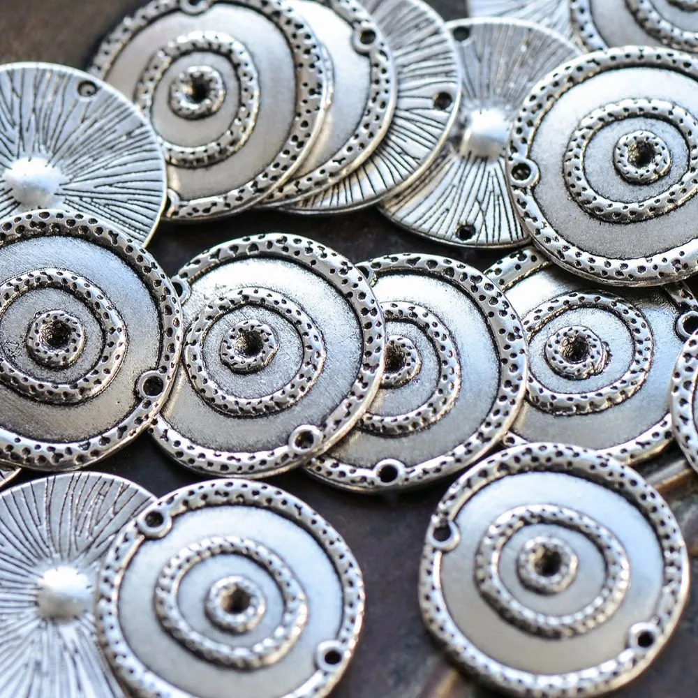 коннектор "антик", цвет античное серебро, 22х2 мм