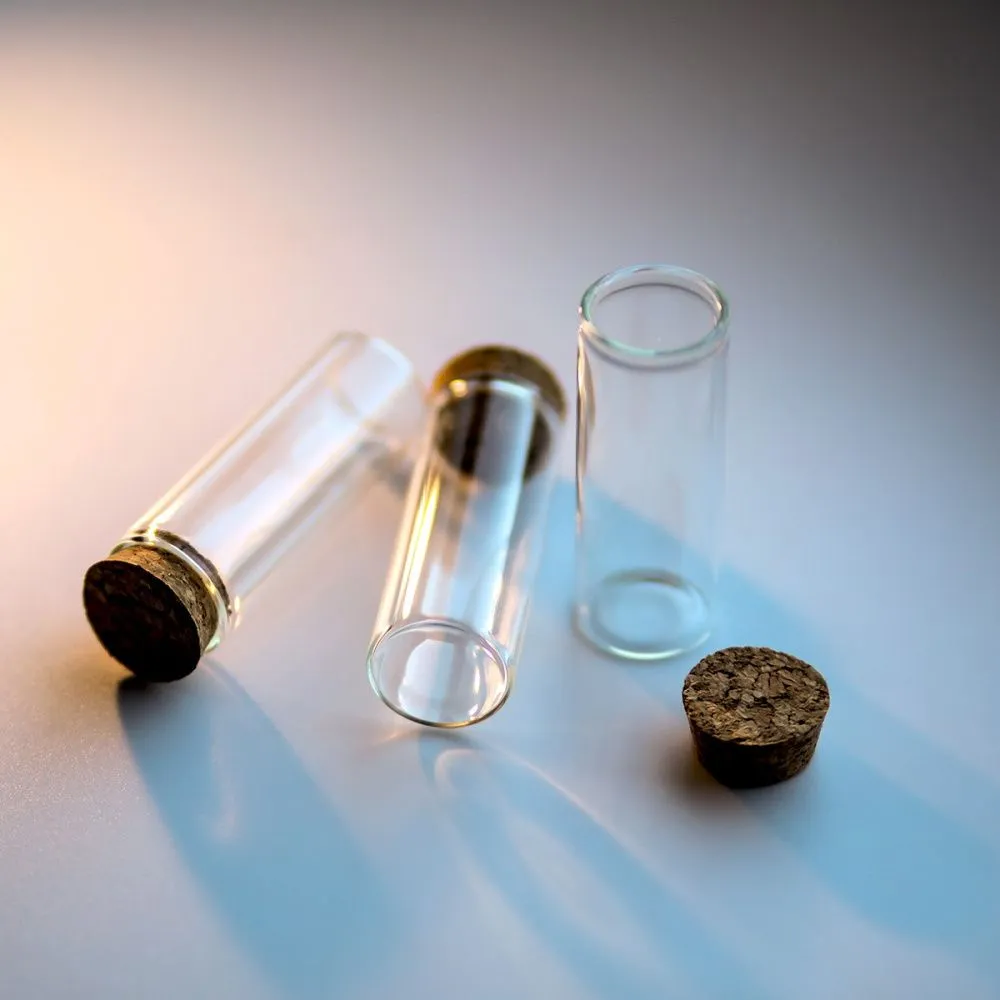 колба с крышкой, прозрачная, 80x30 мм