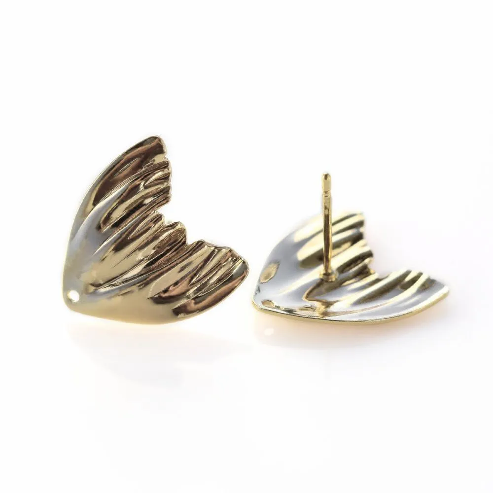 пуссеты "элайн", позолоченные, 15.5x15.5 мм