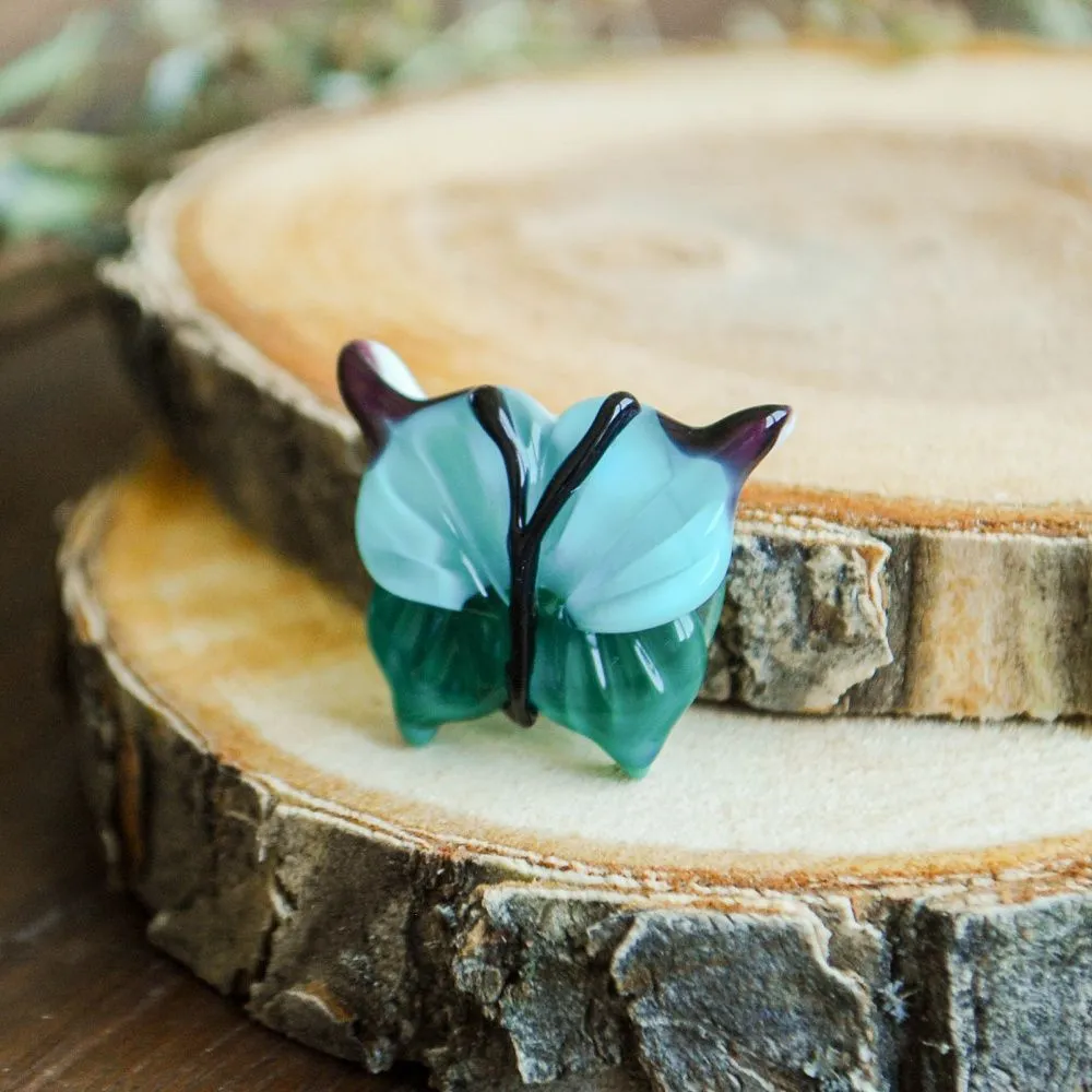 бусина, мурано "бабочка", фигурная, изумрудный, 20х20 мм