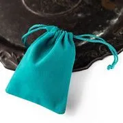 Мешочек для украшений, бархат, цвет бирюзовый, 10x8 см
