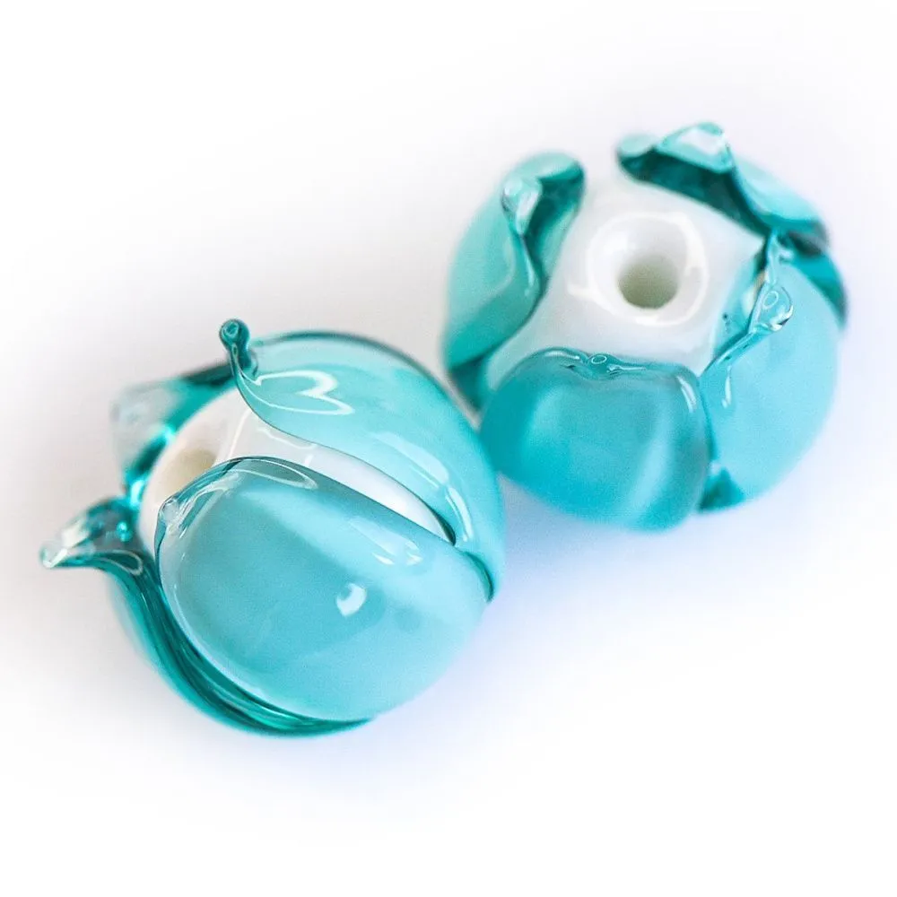 бусина, мурано "бутончик", светло-изумрудный, 13х12 мм