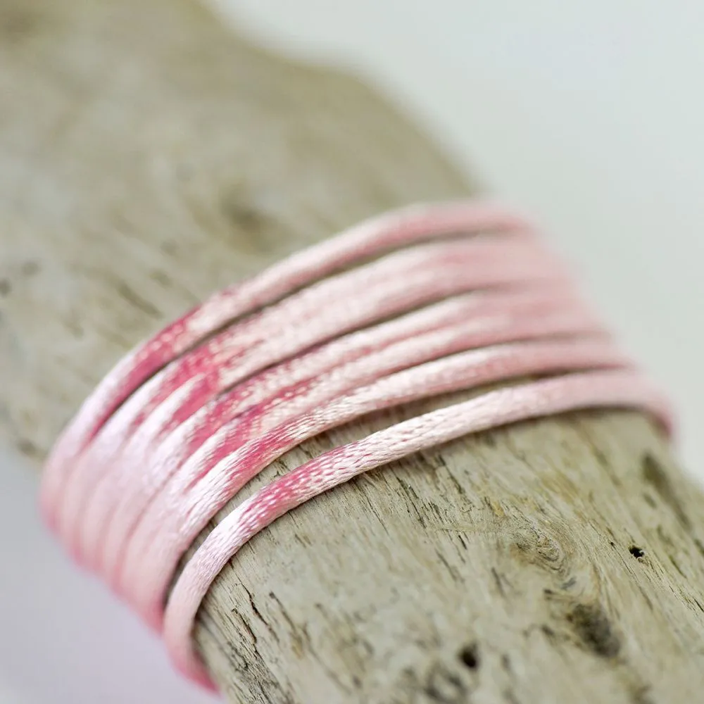 шнур атласный для кумихимо, цвет розовый, 2 мм