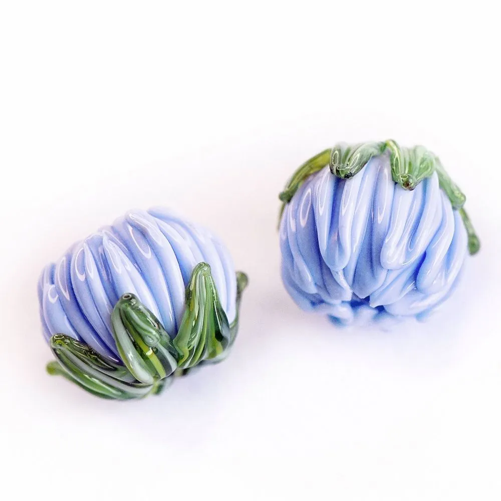 бусина, мурано "клевер", барвинковый, 22х15 мм