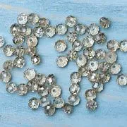 Бусина, стекло абакус 6, граненая, цвет шампанского, 6х4 мм