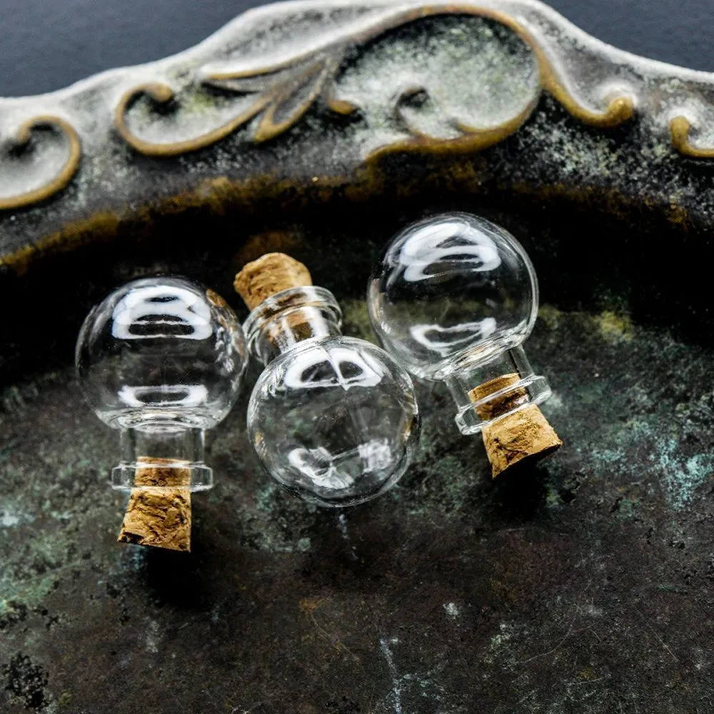 бутылочка с крышкой круглая, прозрачная, 24.5x20 мм