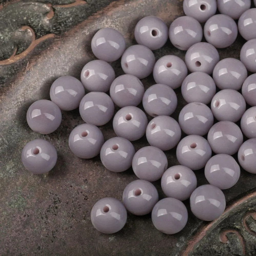 бусина, стекло 10, цвет увядшей розы, 10 мм