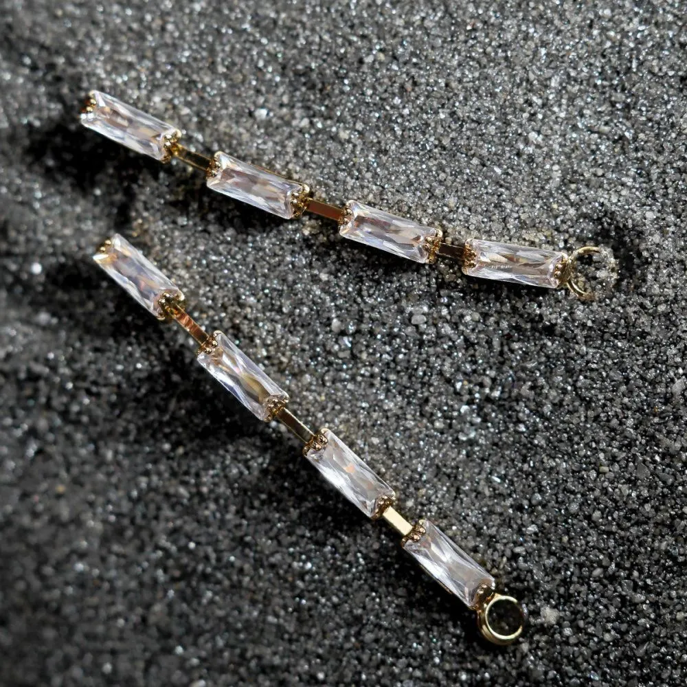 пуссеты "гэлакси", с цирконием, позолоченные, 32.5x2 мм 