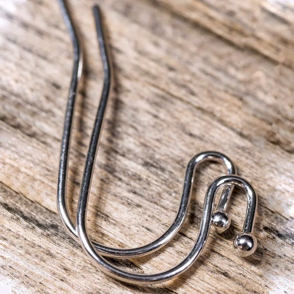 швензы "крючок", металл, покрытие родием, 20х13х0.8 мм