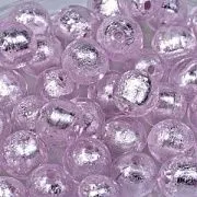 Бусина, стекло с фольгой, цвет розовый, 10 мм