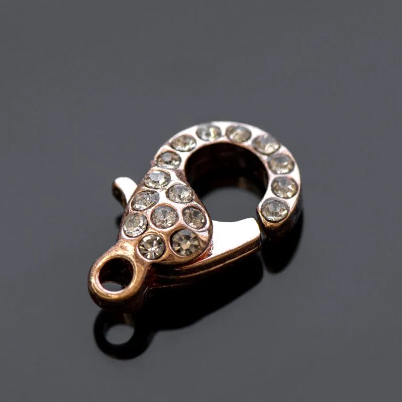 Замочки замочек-лобстер "глоу", цвет розовое золото, 21x12.5x7 мм