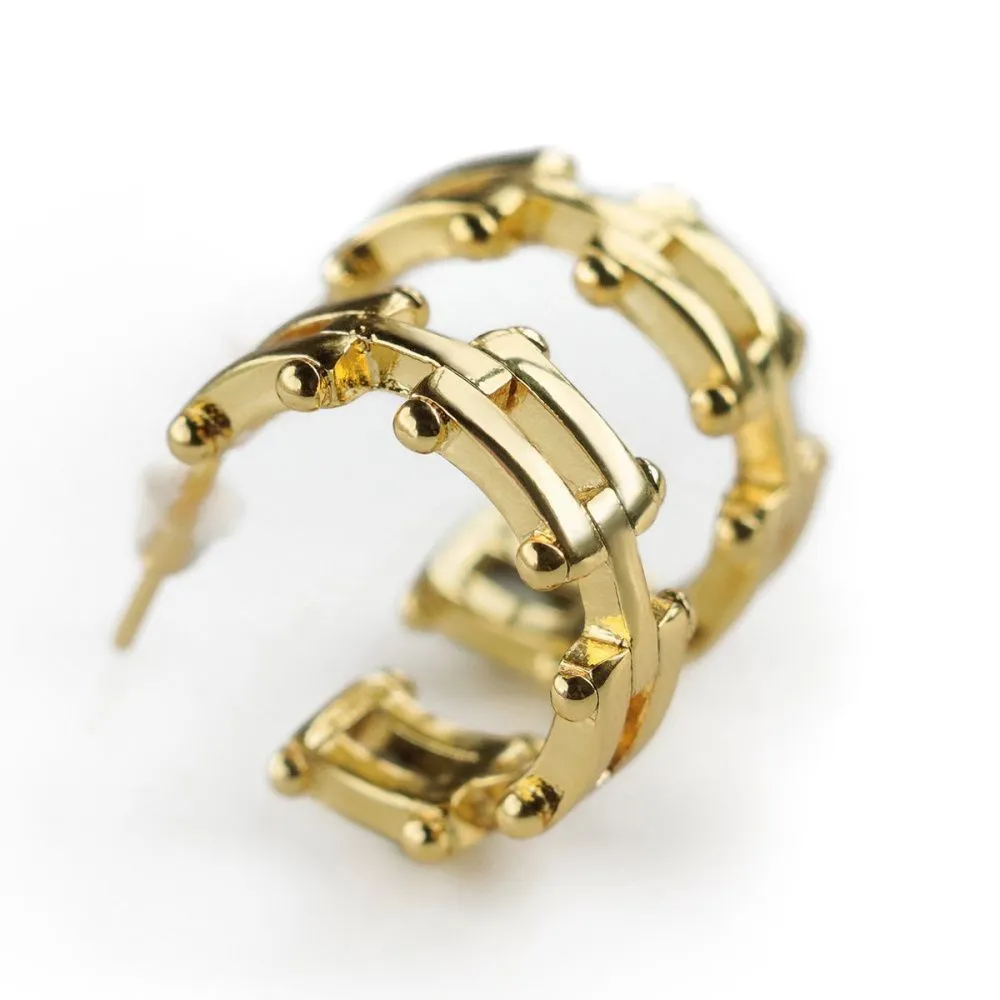 пуссеты "маритим", позолоченные, 20x21x8 мм