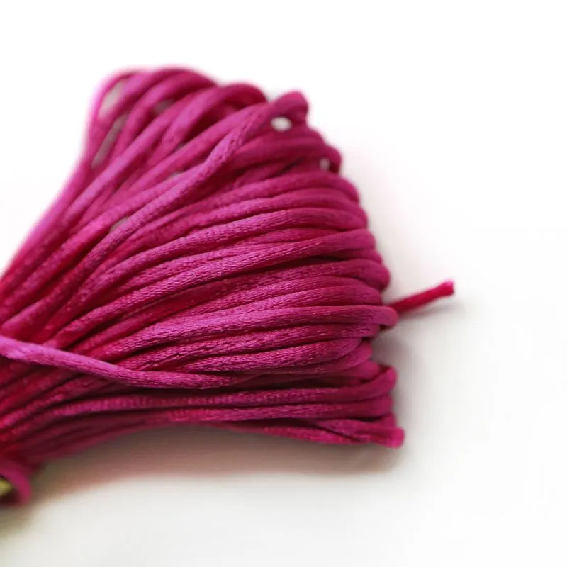 шнур атласный, цвет фуксия, 2 мм, уп 20 м