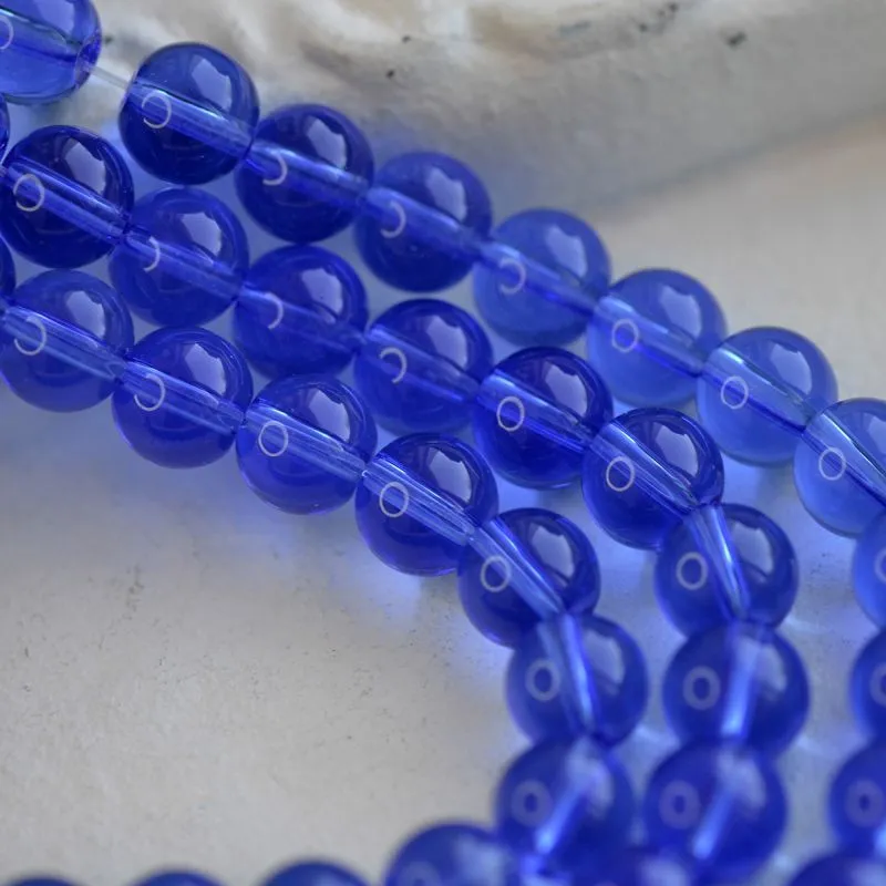 бусина, стекло 10, цвет барвинковый, 10 мм