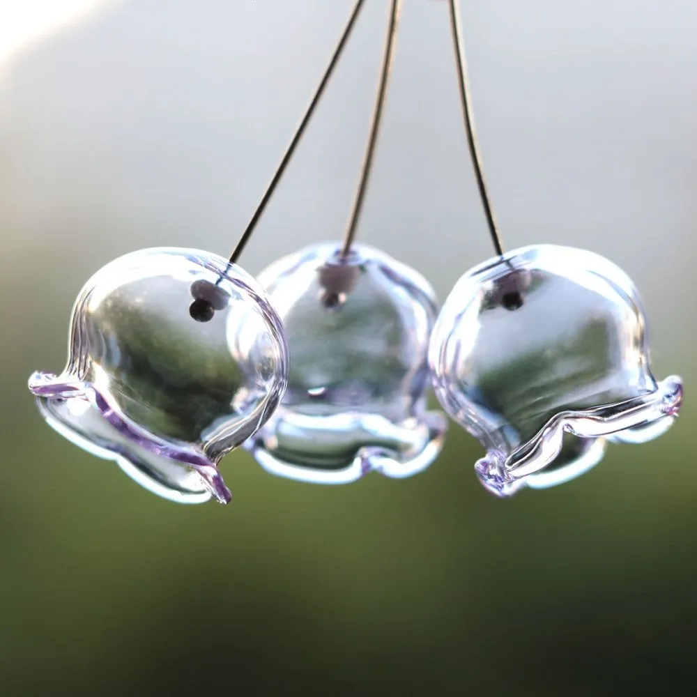 бусина, лэмпворк "колокольчик", сиреневый, 16х15 мм